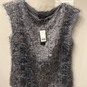 Banana Republic Women's Textured Gray Sleeveless Blouse